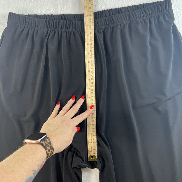 IC COLLECTION By Connie K Plus 2X High Rise Wide Leg Pants Black Heavy Ponte - Picture 10 of 13